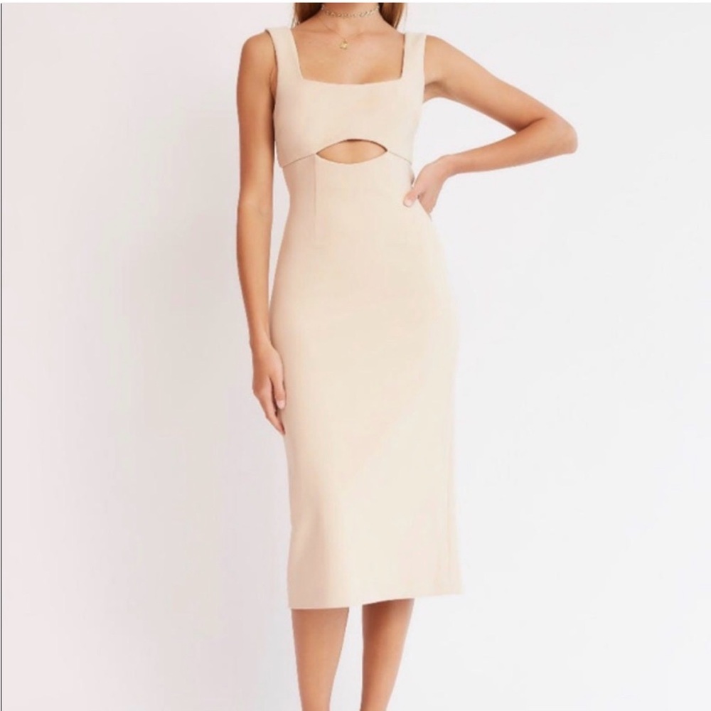 Finders Keepers Beige Midi Dress